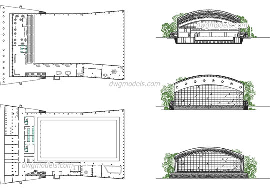 Swimming pool 2 free dwg model