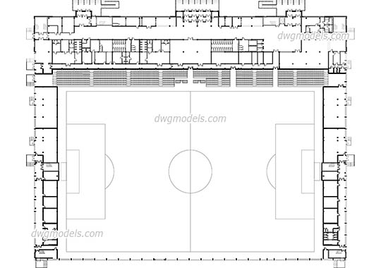 Football Stadium - DWG, CAD Block, drawing