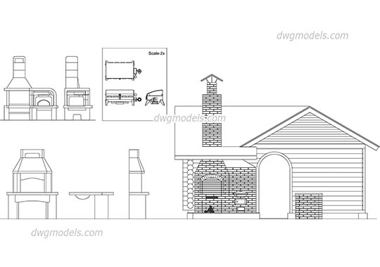 Barbecue 2 - DWG, CAD Block, drawing