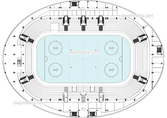 Hockey Arena dwg, cad file download free