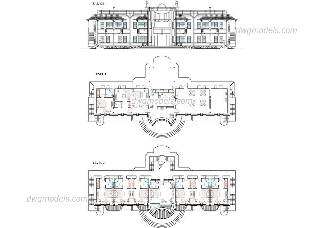 План гостиницы dwg