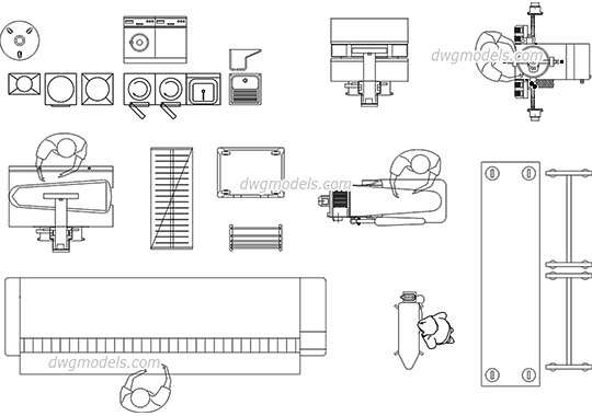 Laundry Equipment - DWG, CAD Block, drawing