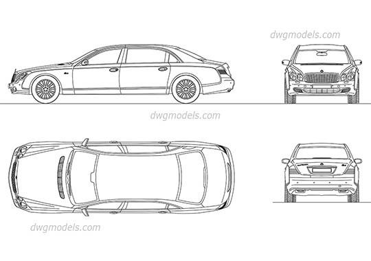 Maybach 62S dwg, cad file download free