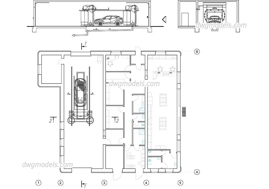 Car Wash DWG AutoCAD drawings free download