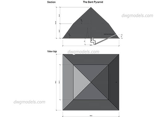 The Bent Pyramid dwg, cad file download free