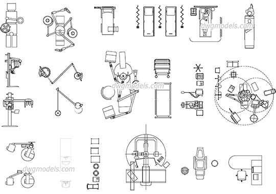 Medical Equipment View Top dwg, cad file download free
