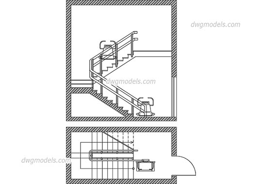 Platformlift for Disabled People - DWG, CAD Block, drawing