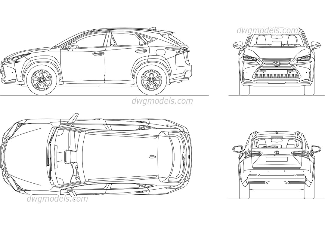 Lexus NX 300h dwg, CAD Blocks, free download.