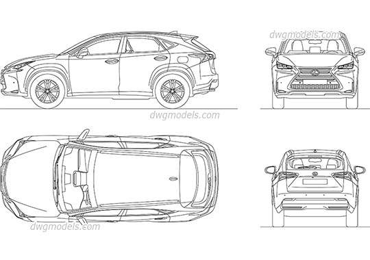 Lexus NX 300h - DWG, CAD Block, drawing