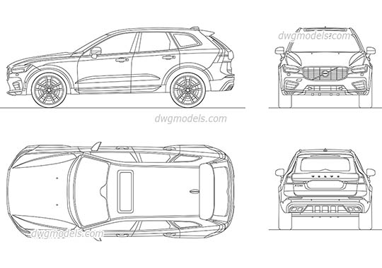 Volvo XC60 (2017) dwg, cad file download free