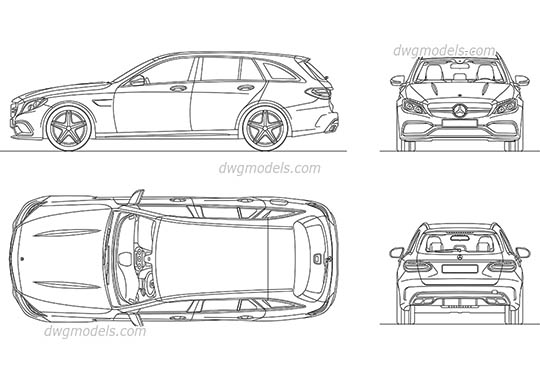 Mercedes-Benz AMG C63 (2016) - DWG, CAD Block, drawing