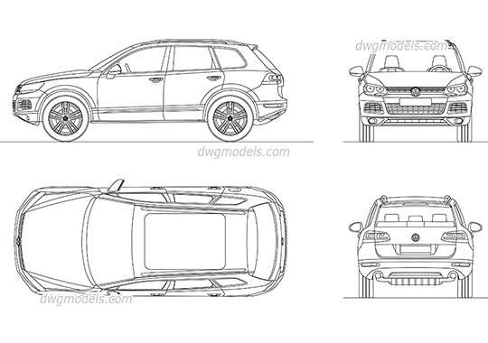 Volkswagen Tiguan (2015) - DWG, CAD Block, drawing