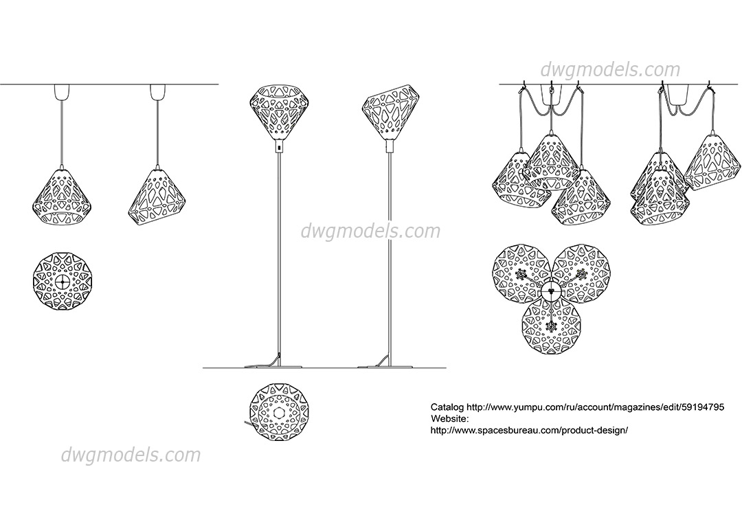 hanging lights cad block free download