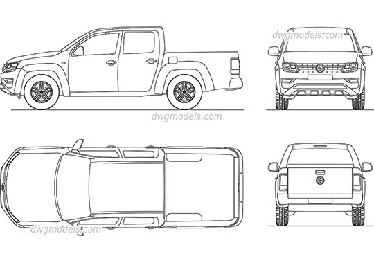Volkswagen Amarok (2017) - DWG, CAD Block, drawing