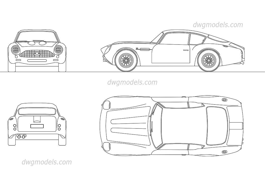 Aston Martin DB4 dwg, CAD Blocks, free download.