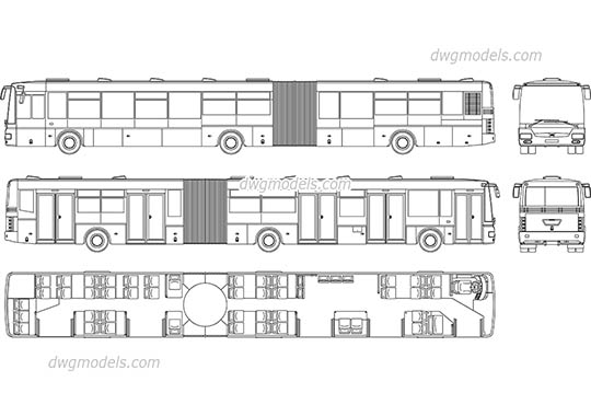 SOR NB 18 City Bus dwg, cad file download free