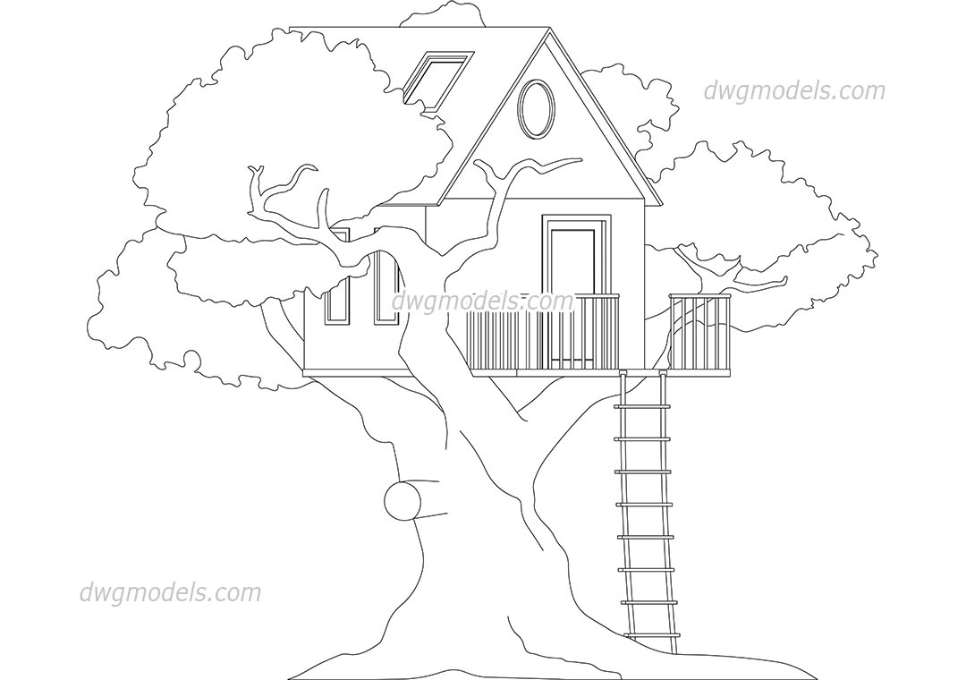 block cad in CAD AutoCAD download, block Treehouse free drawing