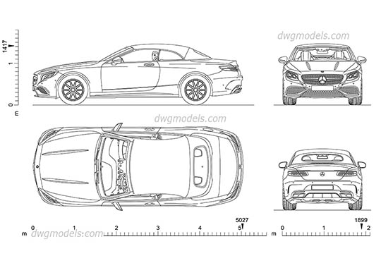 Mercedes-Benz S-Class Cabriolet - DWG, CAD Block, drawing