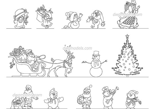 Merry Christmas dwg, cad file download free