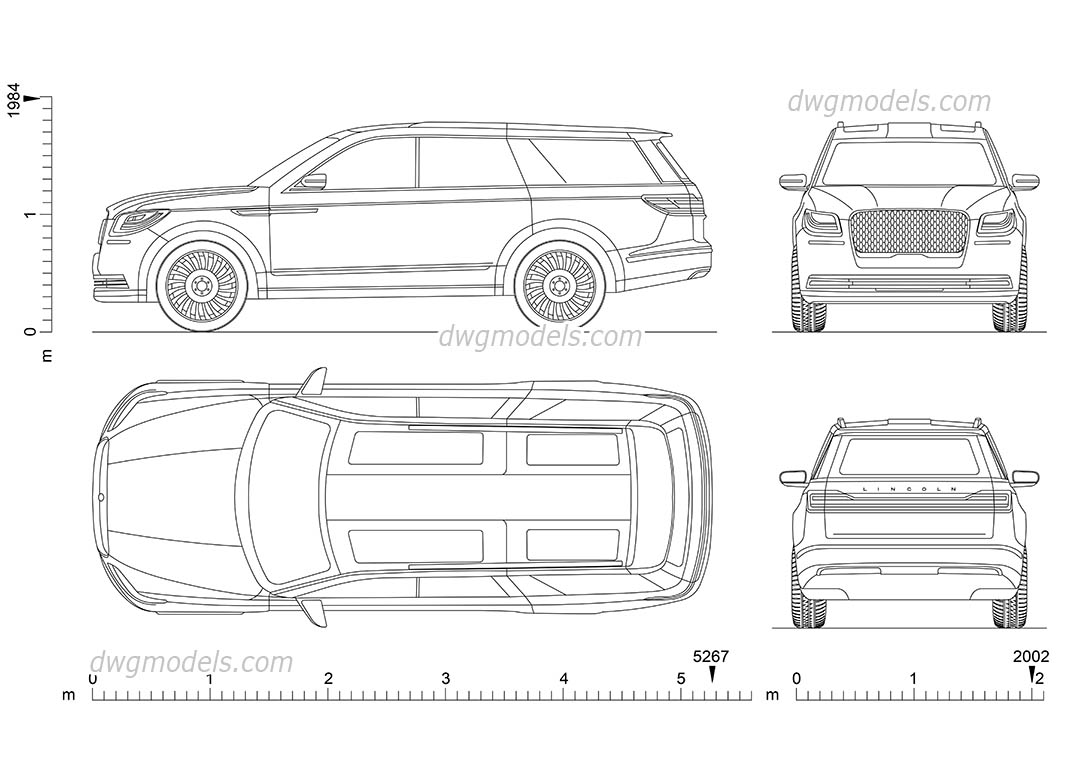 Lincoln Navigator (2018) (Prototype) dwg, CAD Blocks, free download.