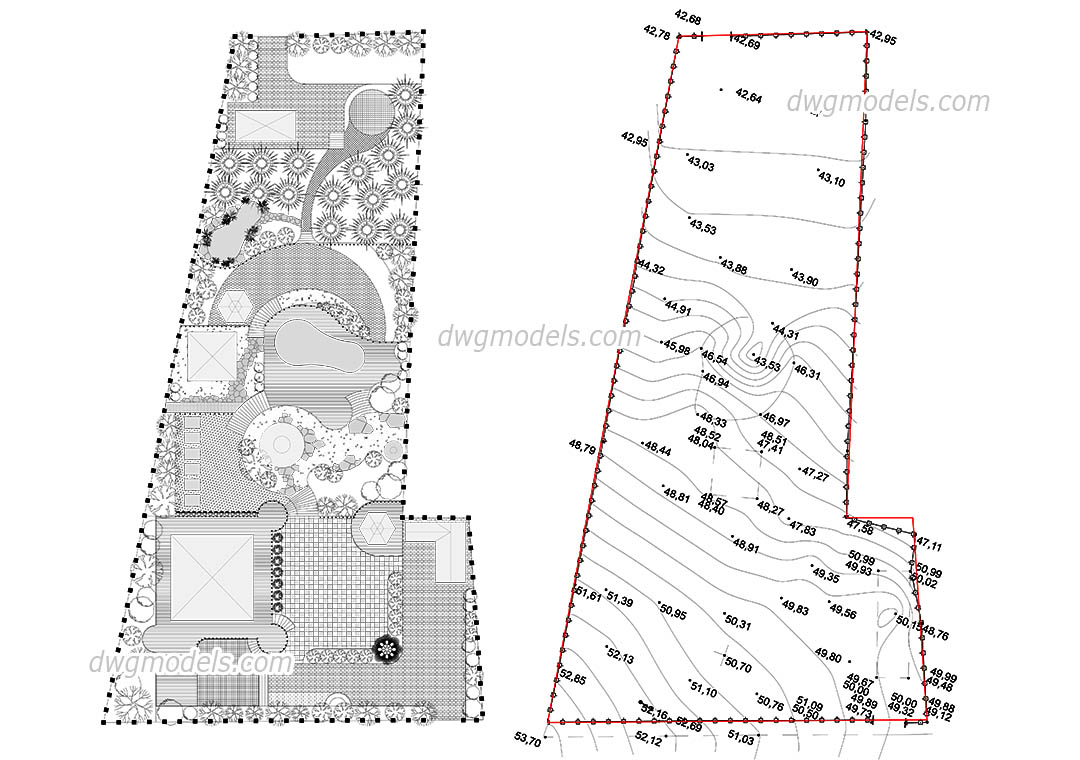 Garden Design Plan Free AutoCAD Drawing CAD File Download