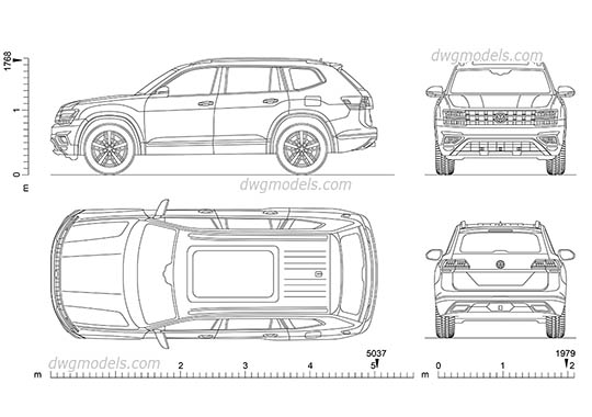 Volkswagen Atlas - DWG, CAD Block, drawing