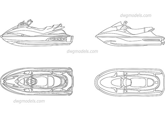 Water Scooter dwg, cad file download free