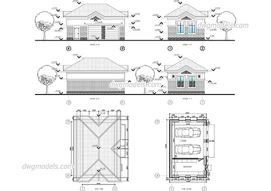 Garage For Two Cars free dwg model