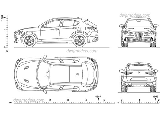 Alfa Romeo Stelvio - DWG, CAD Block, drawing