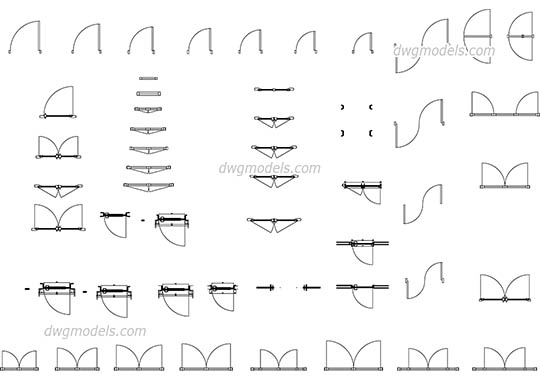 Doors and Windows in Plan - DWG, CAD Block, drawing