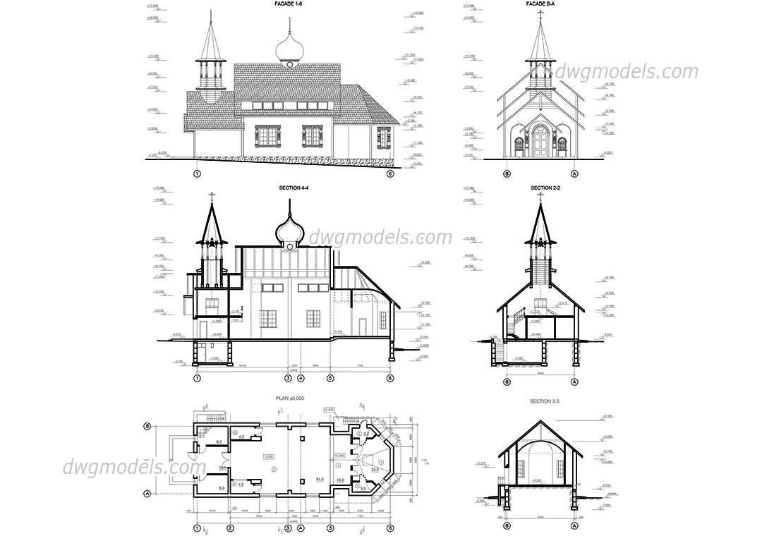Orthodox Church dwg, CAD Blocks, free download.