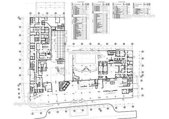 Hotel Ground Floor Plan free dwg model