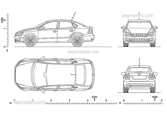 Volkswagen Vento dwg, cad file download free