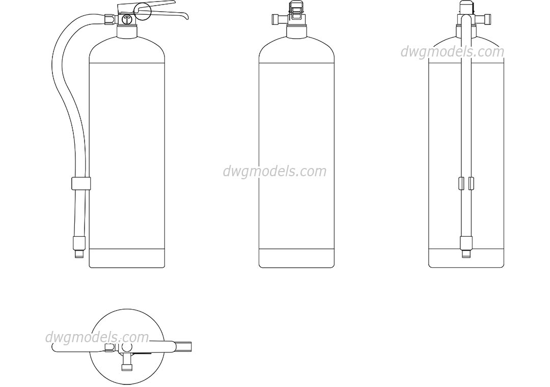 Fire Extinguisher dwg, CAD Blocks, free download.