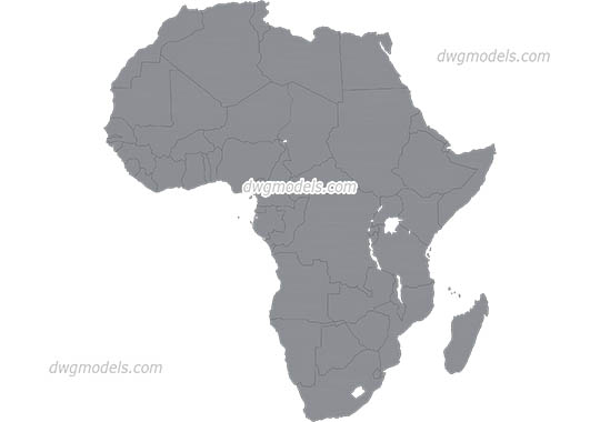 Map of Africa free dwg model