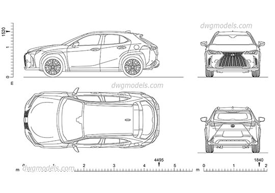 Lexus UX - DWG, CAD Block, drawing