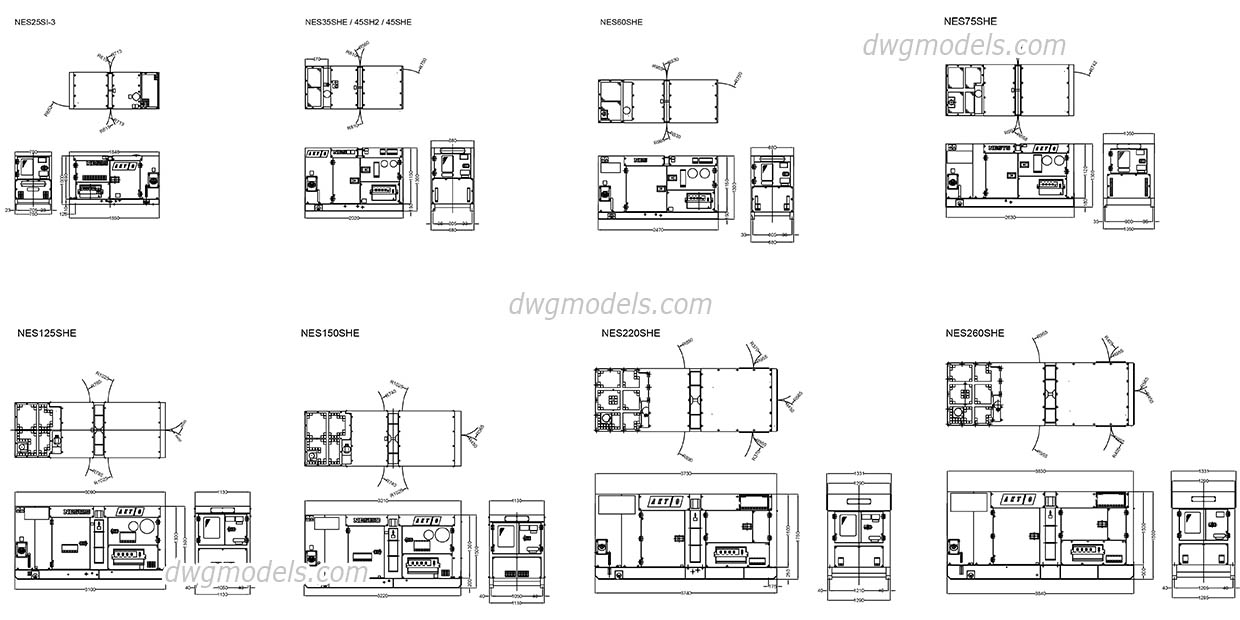 Generators - CAD library, DWG Blocks