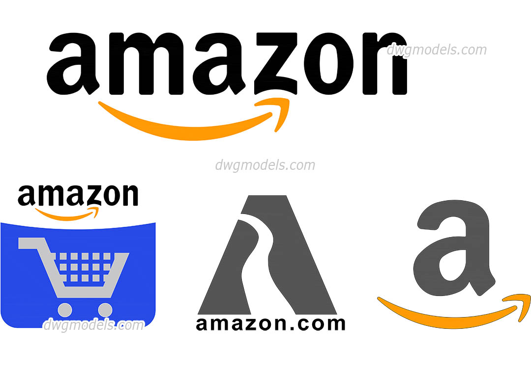 Amazon Logo dwg, CAD Blocks, free download.