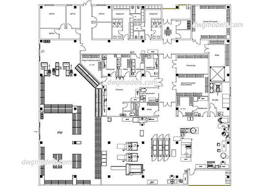 Bakery Plan - DWG, CAD Block, drawing