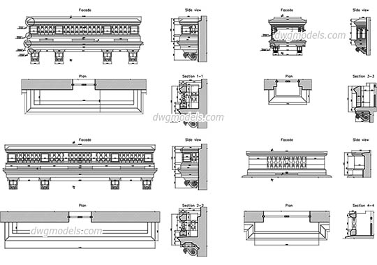 Balcony Details dwg, cad file download free