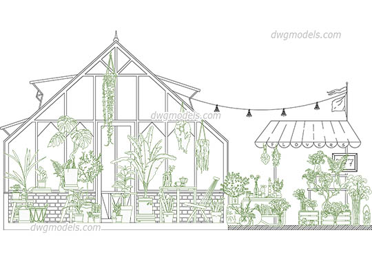 Botanical Set - DWG, CAD Block, drawing