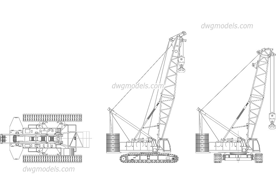 SANY Crawler Crane SCC1800 dwg, CAD Blocks, free download.