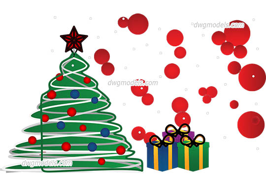Simple Christmas Objects dwg, cad file download free